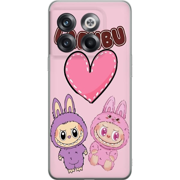 OnePlus 10T Läpinäkyvä kuori Labubu Pink Monster