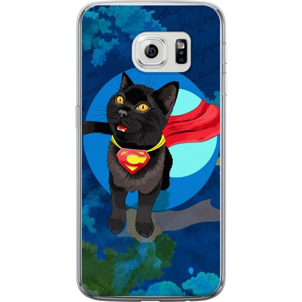 Kompatibelt Mobildeksel til Samsung Galaxy S6 edge Blå kattgrafikk blå