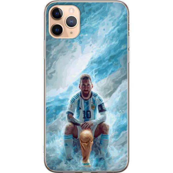 Kompatibelt Mobildeksel til Apple iPhone 11 Pro Max Lionel Messi Världsmästare blå