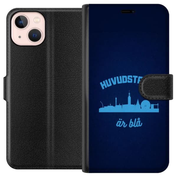 Kompatibelt Lommeboketui til Apple iPhone 13 mini Djurgården er blå