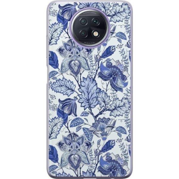 Xiaomi Redmi Note 9T Gjennomsiktig deksel Blomster Blå...