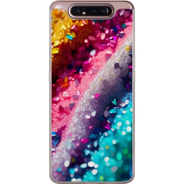 Samsung Galaxy A80 Gjennomsiktig deksel Glitter