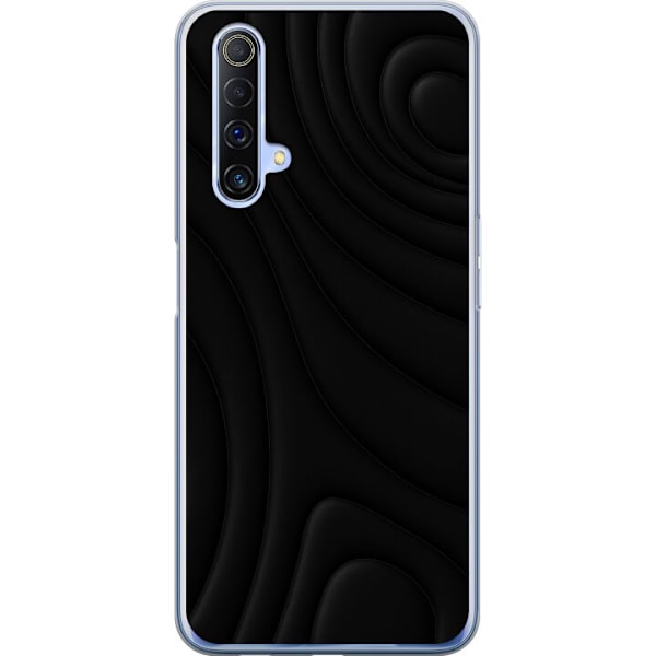 Realme X50 5G Gennemsigtig cover Sorte Bølger