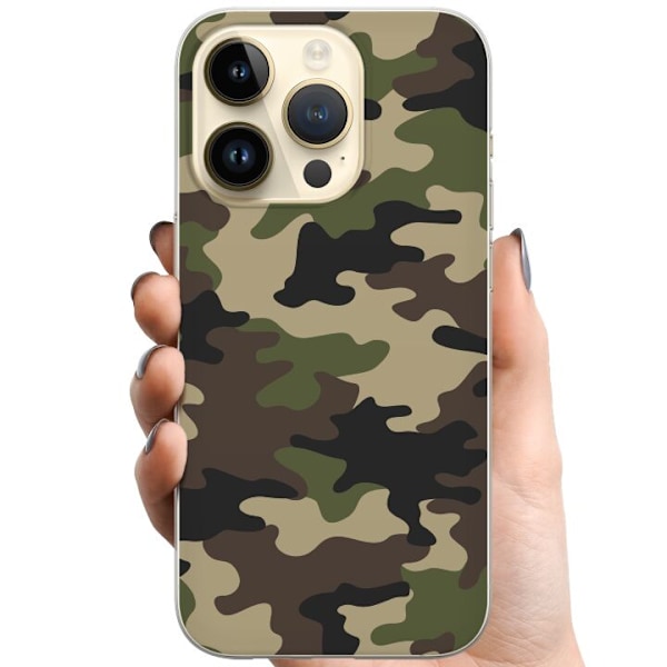 Apple iPhone 14 Pro TPU Mobilcover Skov camo