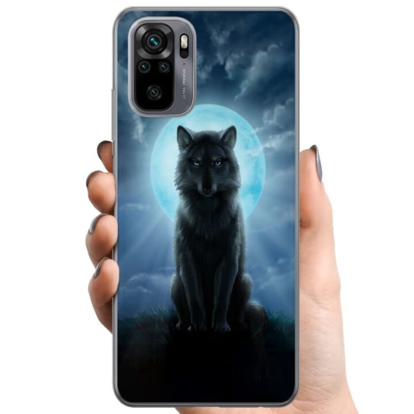 Xiaomi Redmi Note 10S TPU Mobilskal Wolf in the Dark