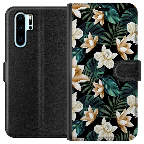 Kompatibel Tegnebogsetui til Huawei P30 Pro Blomster