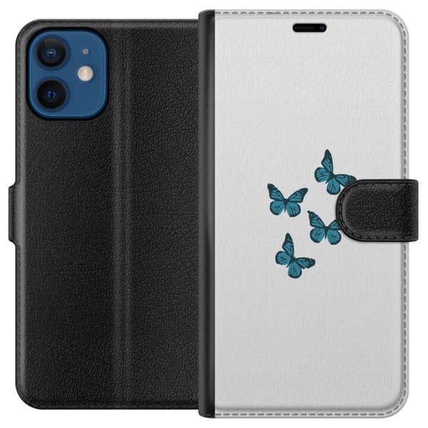 Kompatibelt Plånboksfodral till Apple iPhone 12 Fjärilar