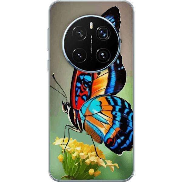 Honor Magic7 Pro Genomskinligt Skal Fjäril Natur Sommar Motiv Vingar Färgstark Design Populär Dekor Grafiskt Exotiskt Tema