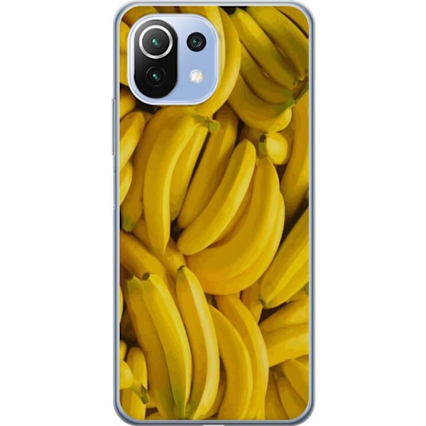 Xiaomi Mi 11 Lite Genomskinligt Skal Banana Pattern – lekfullt mönster med gula bananer