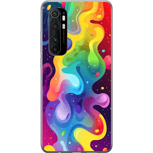 Xiaomi Mi Note 10 Lite Läpinäkyvä kuori Väriläiskä Abstrakti Taide Suunnittelu Värikäs Kuvio Moderni Suosittu Seinätaito Graafinen Trendi