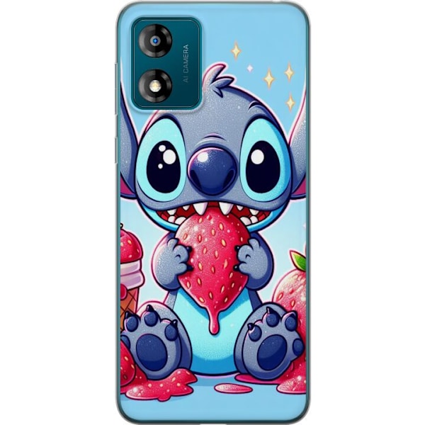 Motorola Moto E13 Läpinäkyvä kuori Strawberry Stitch