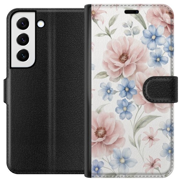 Samsung Galaxy S22+ 5G Tegnebogsetui Romantiske blomster