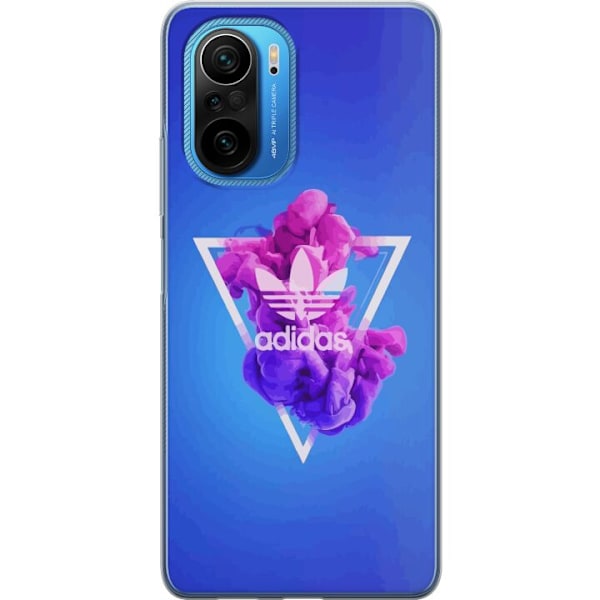 Xiaomi Poco F3 Gennemsigtig cover Adidas-inspireret blåt desi