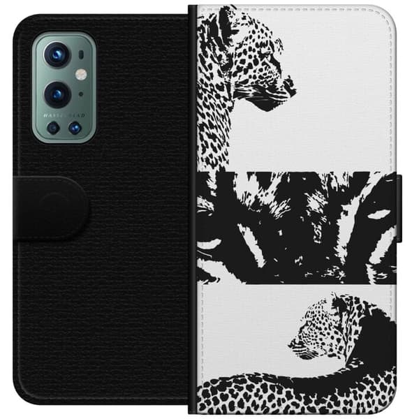 Yhteensopiva Lompakkokotelo OnePlus 9 Pro Leopard Faces