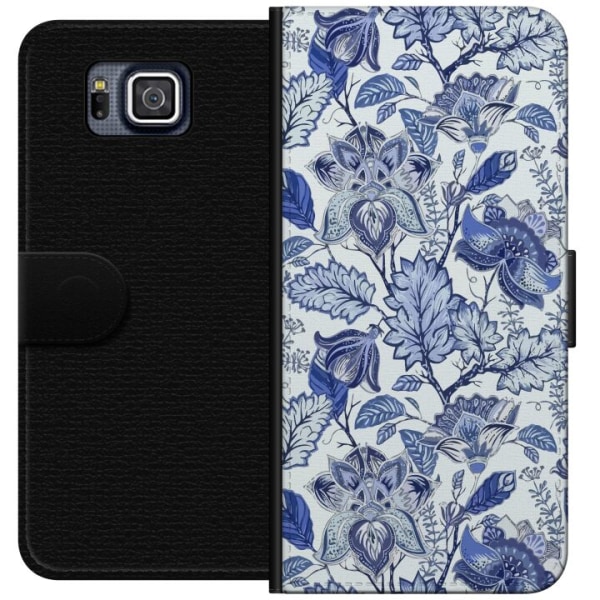 Samsung Galaxy Alpha Lommeboketui Blomster Blå...