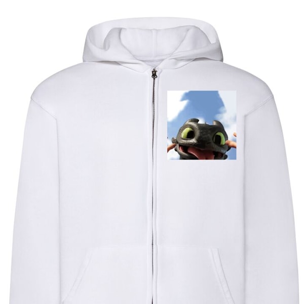 Zip-Hoodie | Hættetrøje med Lynlås til Voksne Drage træner hvid S