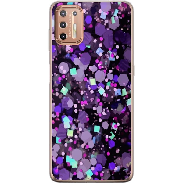 Motorola Moto G9 Plus Gjennomsiktig deksel Lilla Glitter