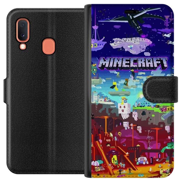 Kompatibelt Lommeboketui til Samsung Galaxy A20e MineCraft
