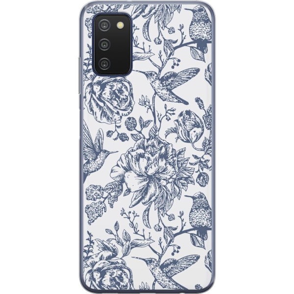 Samsung Galaxy A03s Läpinäkyvä kuori Kukat & Linnut - Roman