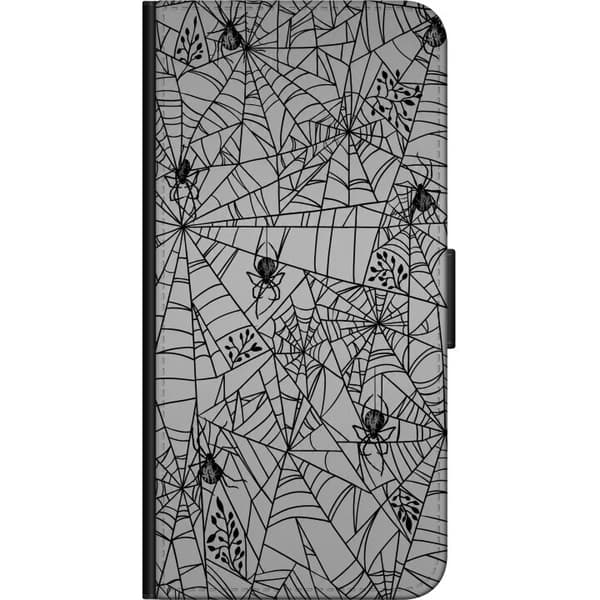 Kompatibelt Plånboksfodral till Samsung Galaxy Note10+ Grå spindelnät grå