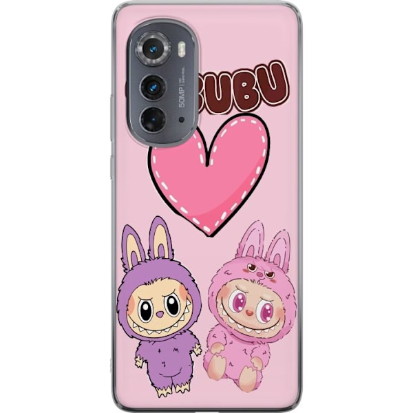 Motorola Edge (2022) Läpinäkyvä kuori Labubu Pink Monster