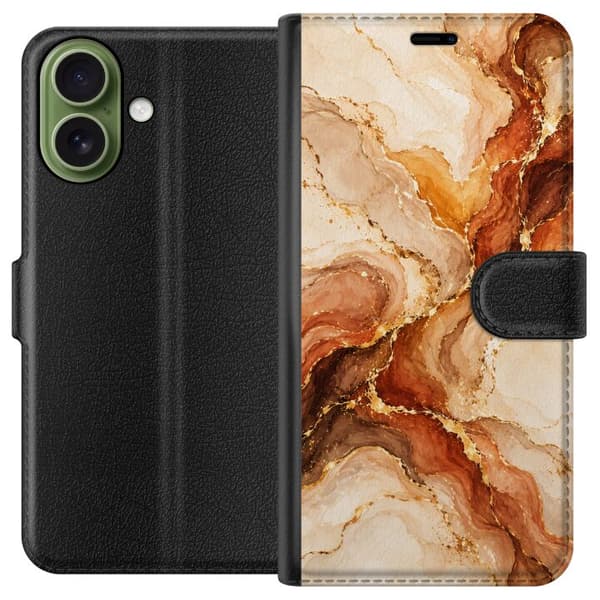 Kompatibelt Plånboksfodral till Apple iPhone 18 Höstagat beige