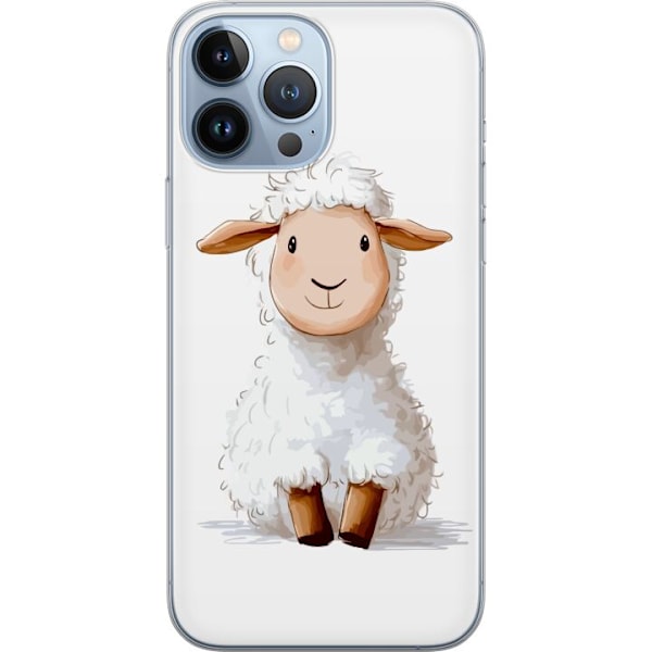 Apple iPhone 13 Pro Max Läpinäkyvä kuori Suloinen Lammas - lasten ja vauvan tuotteita sarjakuvatyyliin