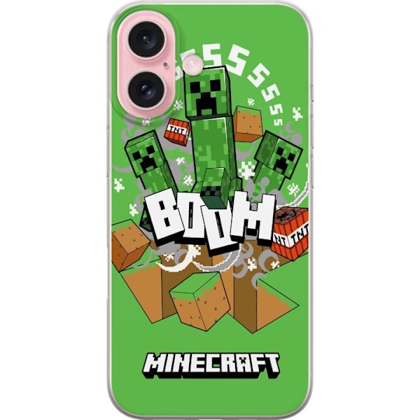 Apple iPhone 16 Gjennomsiktig deksel Minecraft Boom