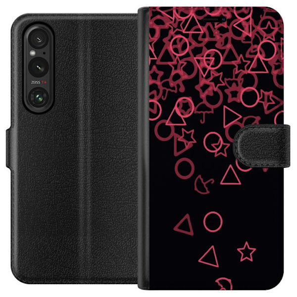 Sony Xperia 1 VI Tegnebogsetui Squid Game Ikoner Serie Design Populært TV Spil Ikoner Grafisk Motiv Asiatisk Trend Dramaserie