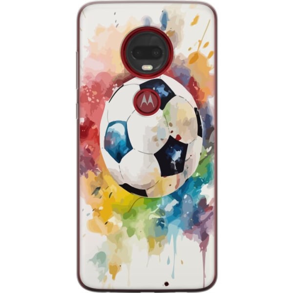 Motorola Moto G7 Plus Gennemsigtig cover Fodbold