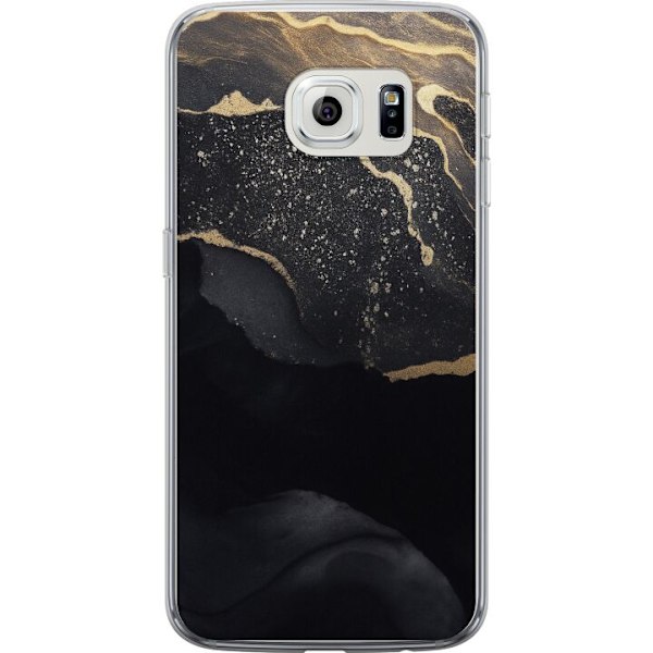 Samsung Galaxy S6 edge Genomskinligt Skal Svart guld abstrakt