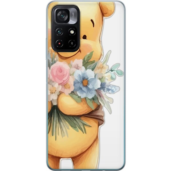 Xiaomi Poco M4 Pro 5G Läpinäkyvä kuori Nalle Puh kukkien ka