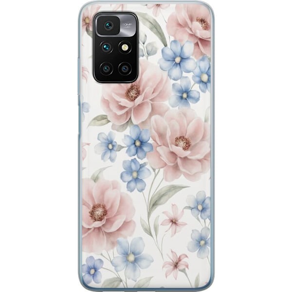 Xiaomi Redmi 10 Genomskinligt Skal Romantiska blommor