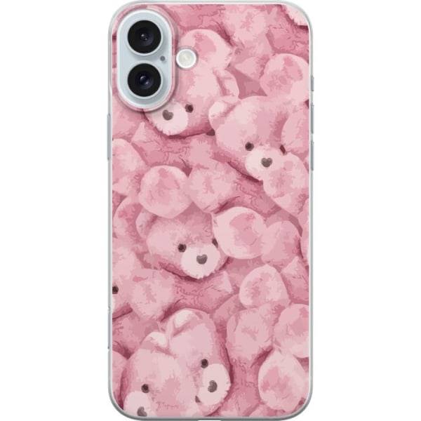 Apple iPhone 16 Plus Genomskinligt Skal Pink Teddy