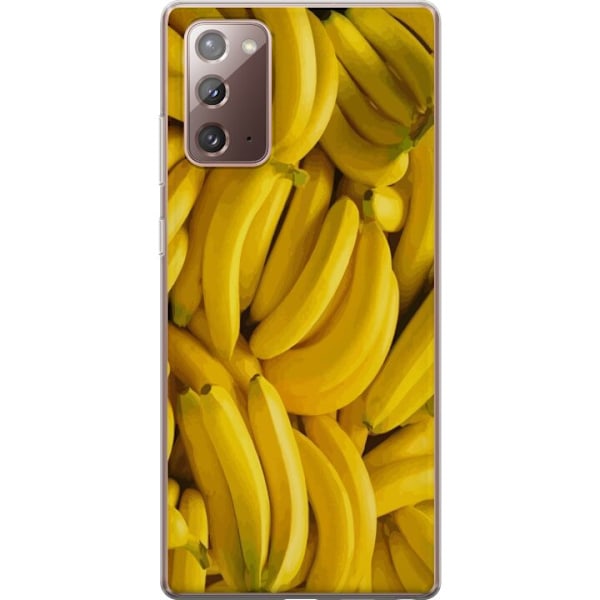 Samsung Galaxy Note20 Genomskinligt Skal Banana Pattern – lekfullt mönster med gula bananer