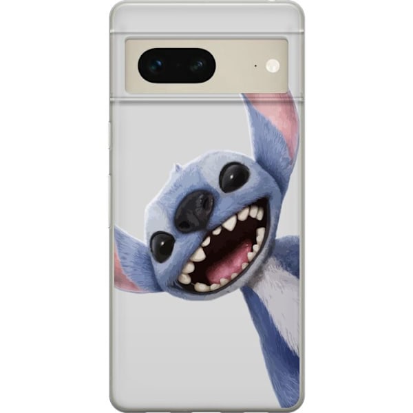 Google Pixel 7 Läpinäkyvä kuori Stitch liikkeessä - Kawaii-suunnittelu faneille ja lapsille