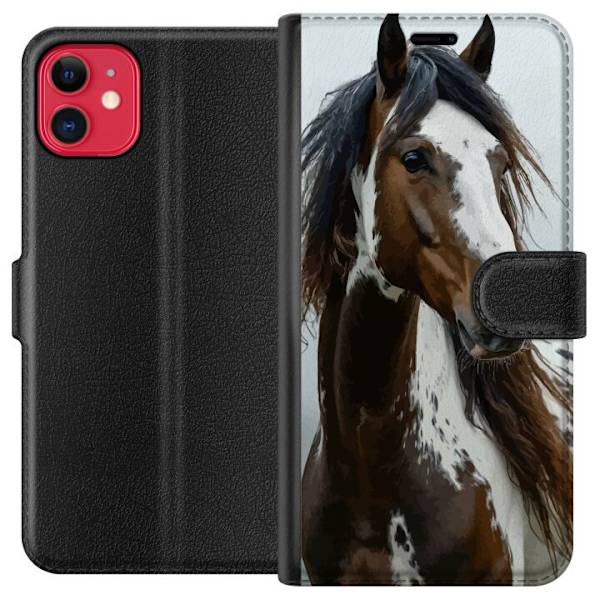 Apple iPhone 11 Lompakkokotelo Hevonen Eläimet Aihe Graafinen Suunnittelu Luonto Vahva Aihe Suosittu Taide Eläinten Teema Ratsastus