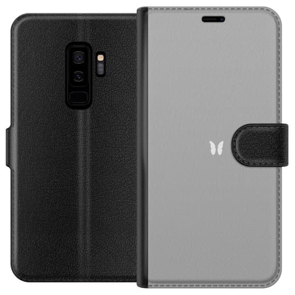 Kompatibelt Lommeboketui til Samsung Galaxy S9+ Grå Sommerfugl