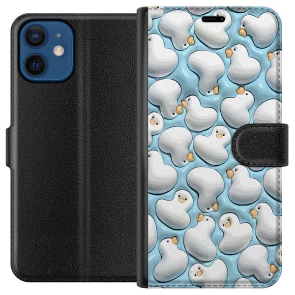 Kompatibelt Plånboksfodral till Apple iPhone 12 mini Bubbliga Ankor Blå