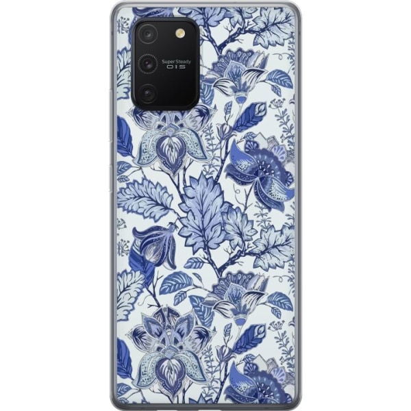 Samsung Galaxy S10 Lite Gennemsigtig cover Blomster Blå...