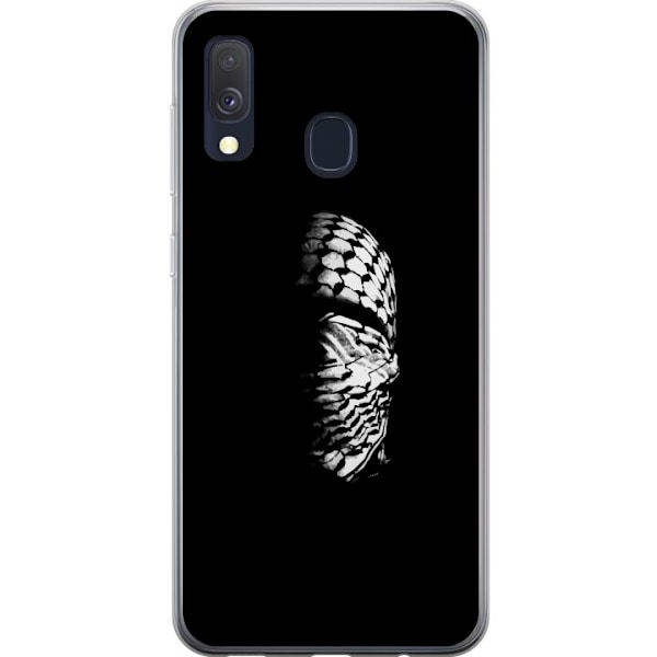Samsung Galaxy A40 Gennemsigtig cover Keffiyeh-mønster - klassisk sort-hvid palæstinensisk tørklæde med kulturel betydning