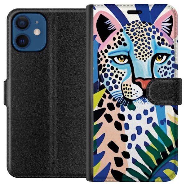 Apple iPhone 12 mini Tegnebogsetui Livlig Leopard