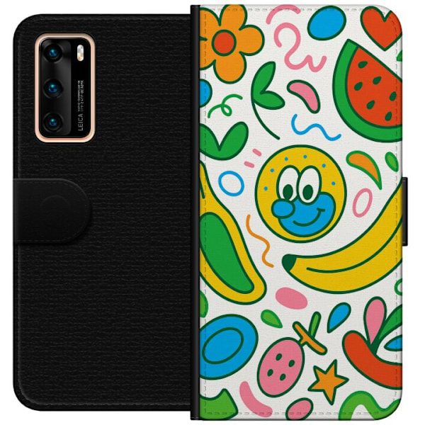 Huawei P40 Lompakkokotelo Perhosverho