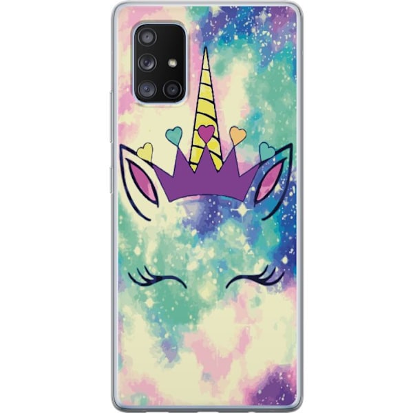 Samsung Galaxy A71 5G Genomskinligt Skal Unicorn Face