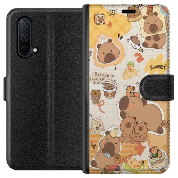 OnePlus Nord CE 5G Plånboksfodral Kawaii capybara mobilskal med gulliga djurmotiv