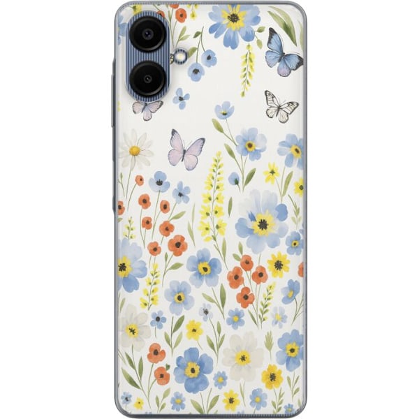 Samsung Galaxy A06 Läpinäkyvä kuori Kesäkukat