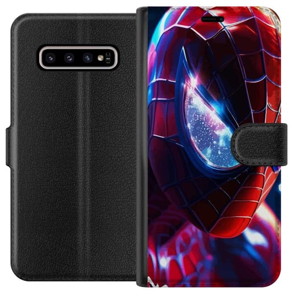 Kompatibelt Lommeboketui til Samsung Galaxy S10+ Spiderman
