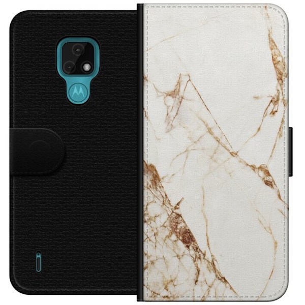 Motorola Moto E7 Tegnebogsetui Hvid marmor