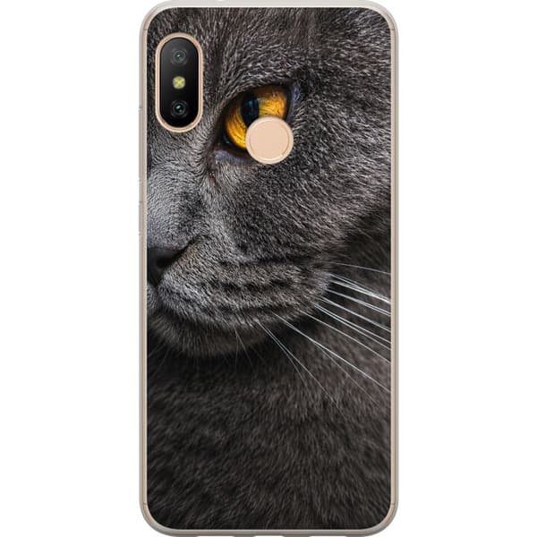 Kompatibelt Mobildeksel til Xiaomi Redmi 6 Pro Grå midnattskatt grå