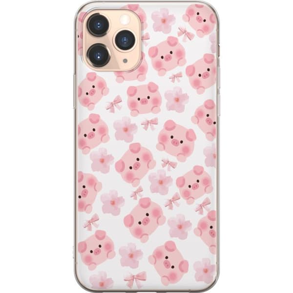 Kompatibel Mobilcover til Apple iPhone 11 Pro Søde grise med blomster og sløjfer i lyserøde mønstre